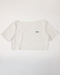 Dsslr: cropped shirt - Off White/Sky Captain Blue