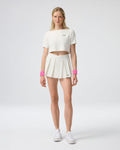 Dsslr: cropped shirt - Off White/Green
