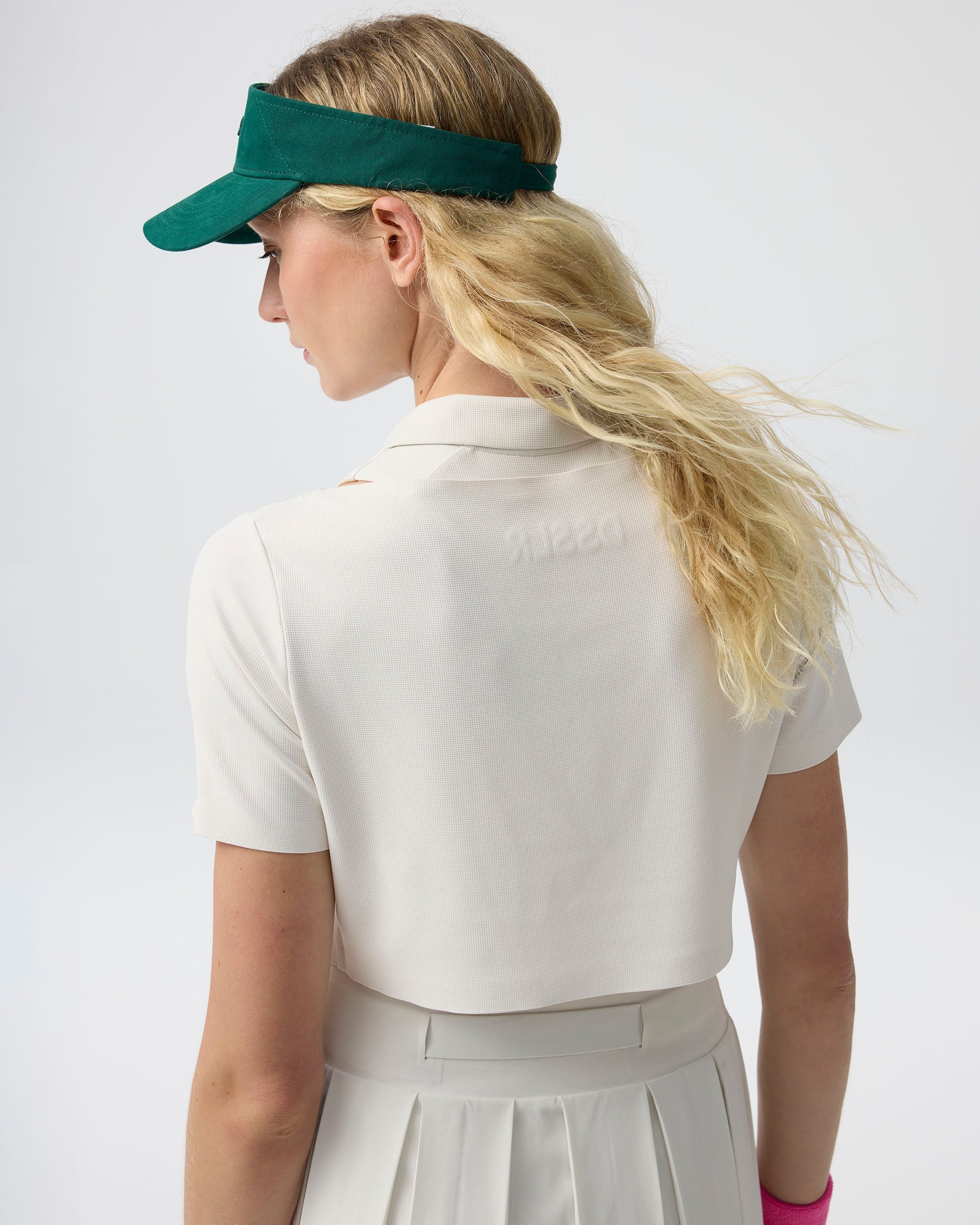 Dsslr: cropped shirt - Off White/Green