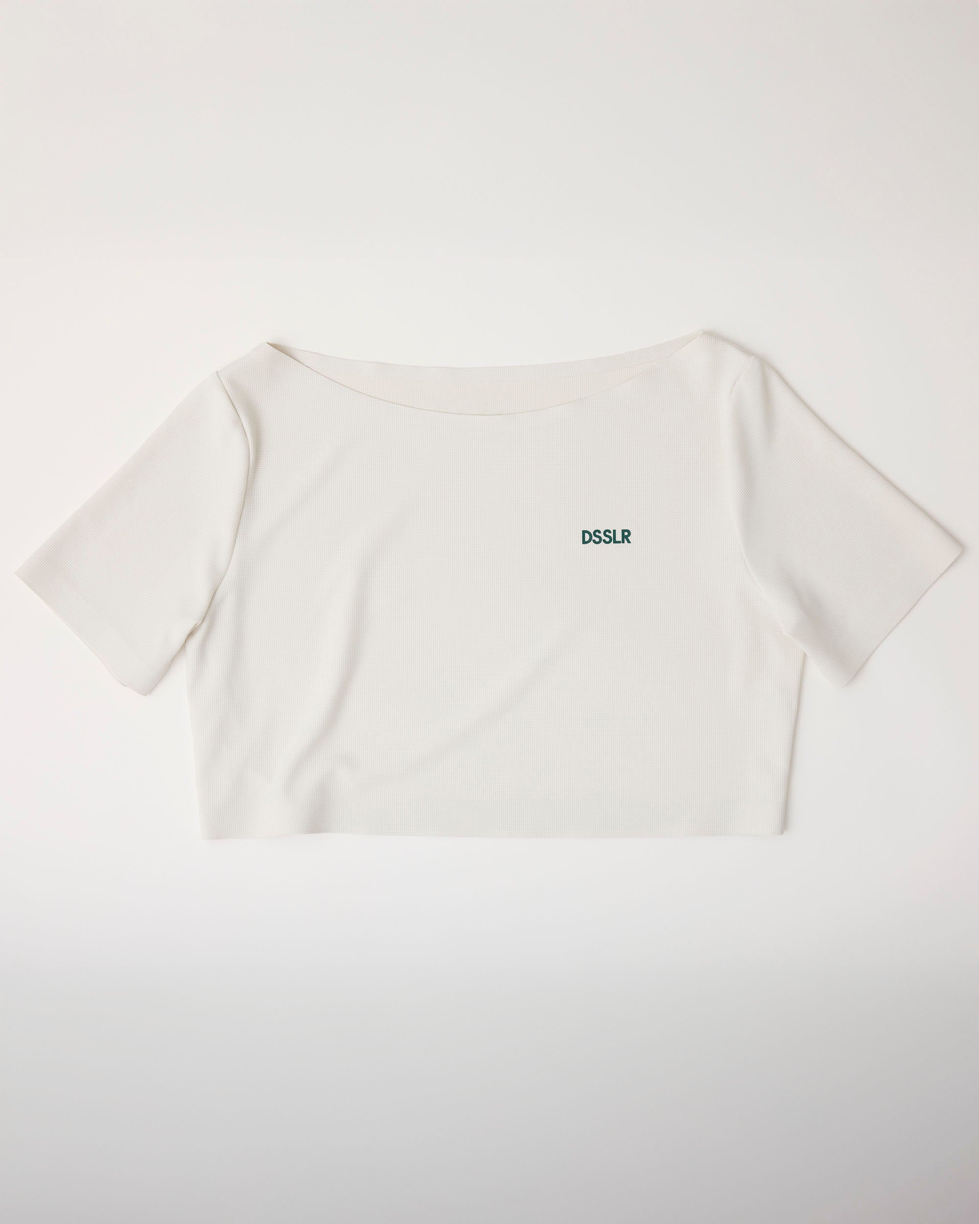 Dsslr: cropped shirt - Off White/Green