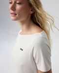 Dsslr: cropped shirt - Off White/Sky Captain Blue