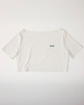 Dsslr: cropped shirt - Off White/Green